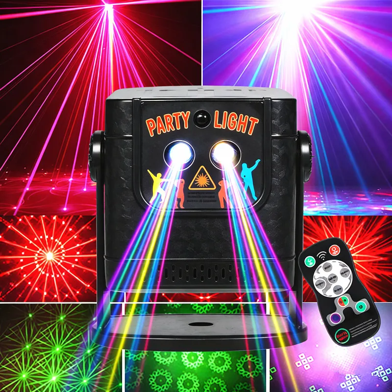 Luces de fiesta, luces de discoteca para DJ, mini proyector estroboscópico de 60 patrones, lámpara proyectora portátil, lámpara decorativa de ambiente