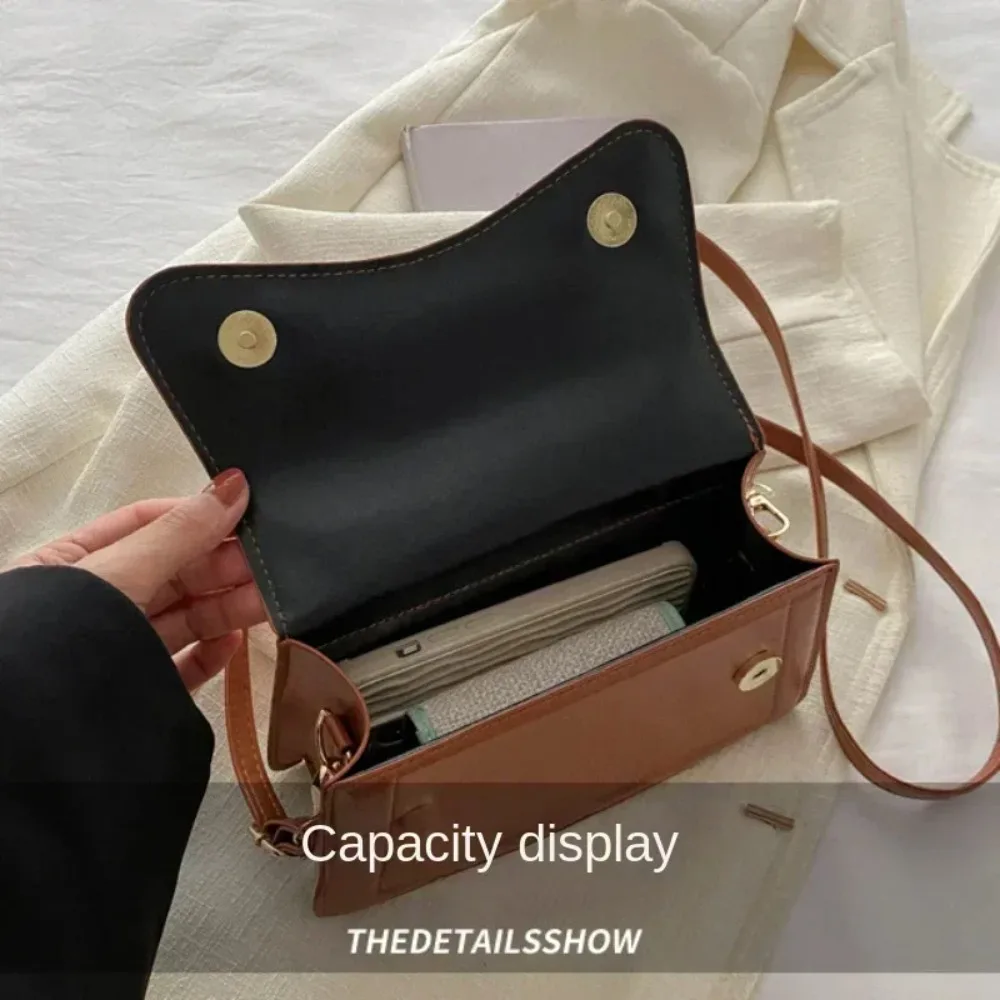 High Quality PU Leather Handbag Purse Women's Bag Solid Color Shoulder Crossbody Bags Lady Messenger Small Tote for Women Girls image 4