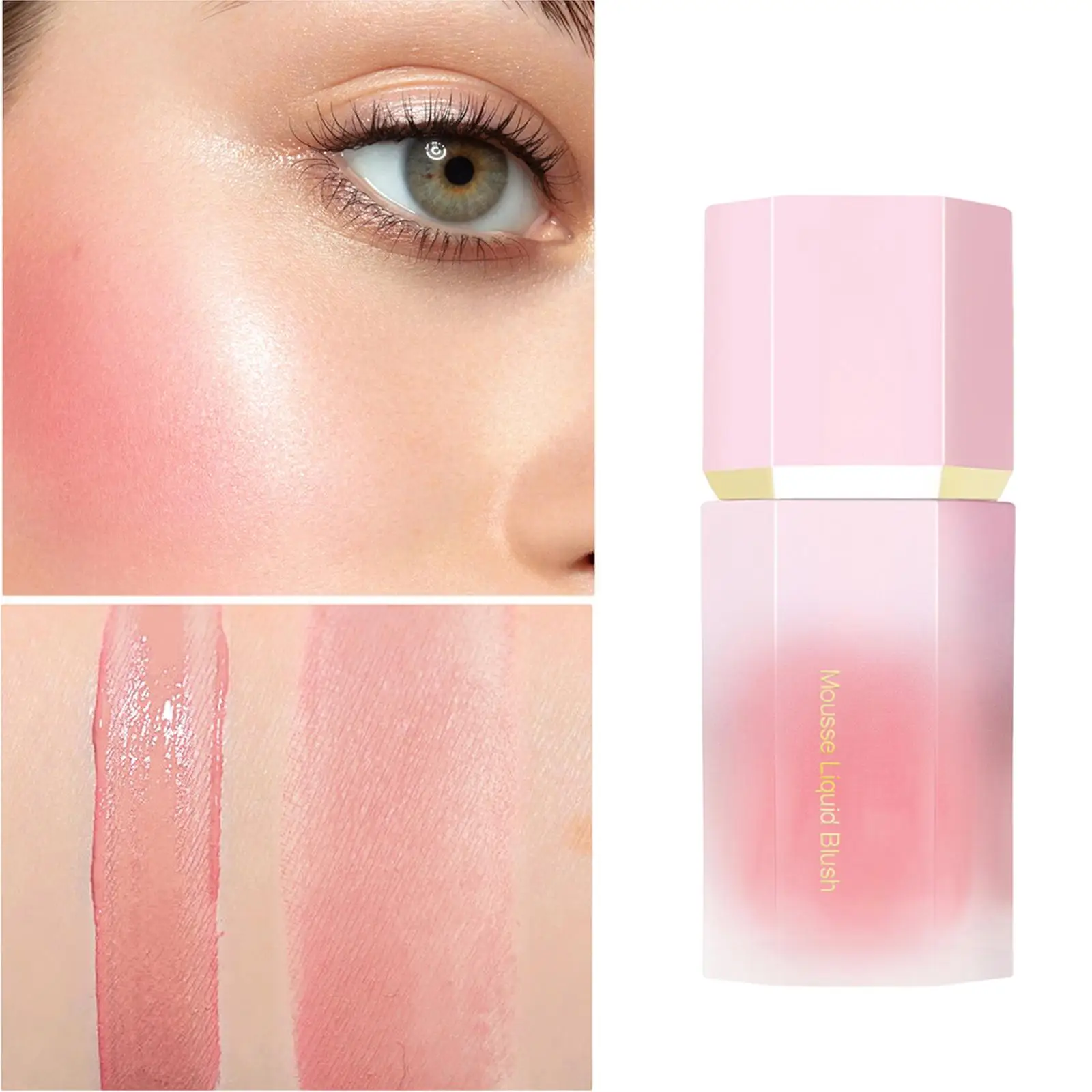 Blusher Creamy Liquid Cheek Palette Lightweight Smooth Application Face Makeup Cosmetics for Women and Girls