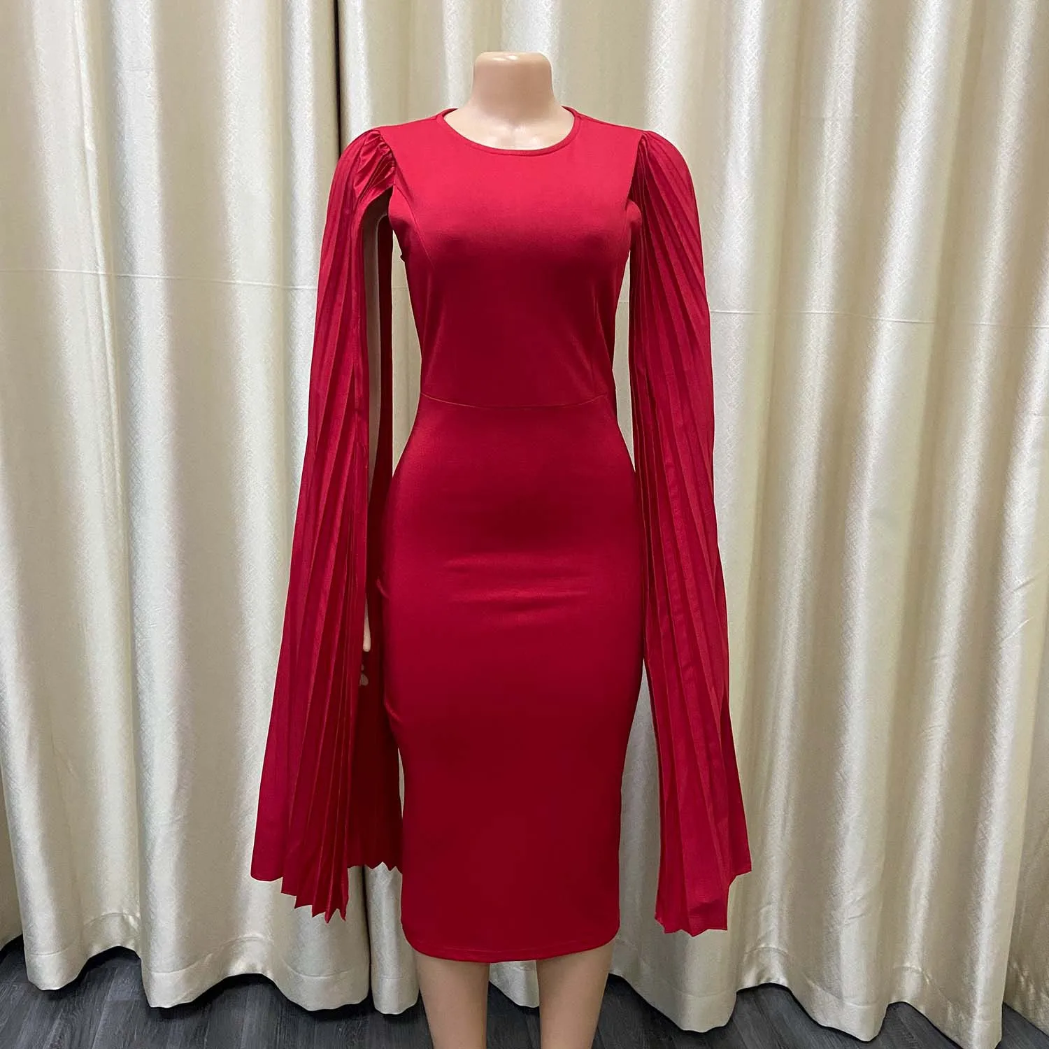 New Arrival Ladies Fashion Slim Bodycon Sleeveless Round Neck Midi Dress Evening Party Office Women Formal Party Dress