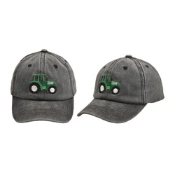 Children Cartoon Baseball Cap Tractor Embroidered Peaked Caps for Boys Girls Outdoor Sunscreen Sports Visor Hat Kids Gifts