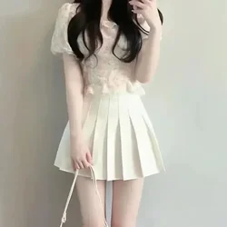 2026 Summer New Women's Pleated Skirt College Fresh Temperament High Waist Slimming Versatile Korean Version Short Skirt