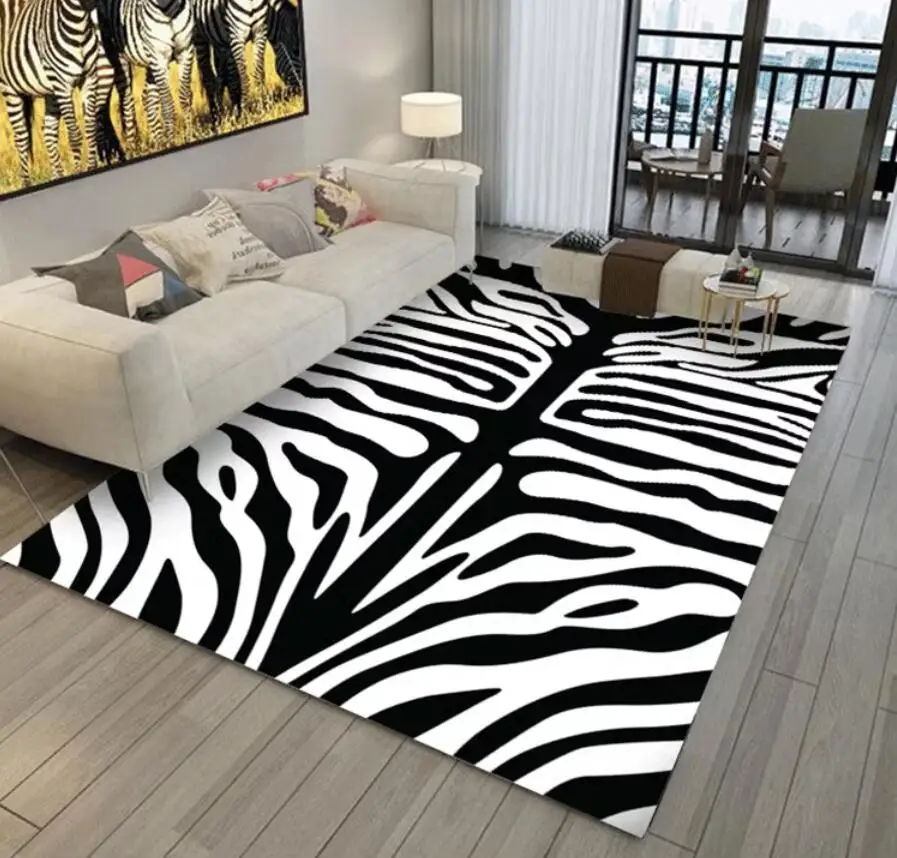 Animal Leopard Zebra Pattern Carpet For Living Room Bedroom Carpets Kitchen Bathroom Anti-slip Floor Mat Hallway Rugs Home Decor