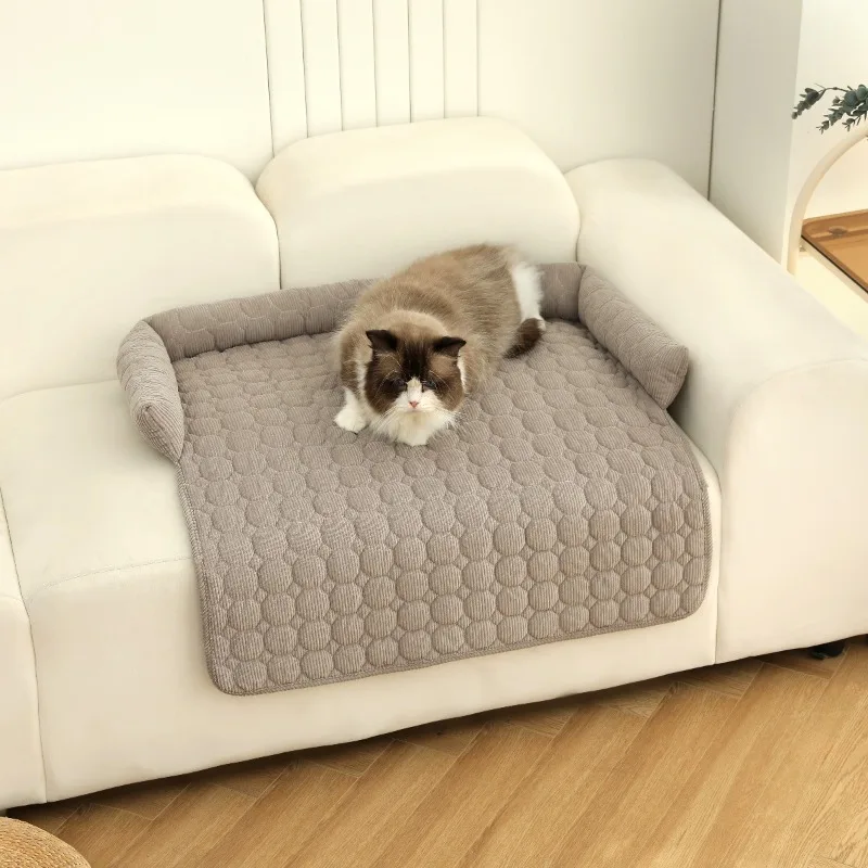 

Corduroy autumn and winter new pet sofa cushion, solid color dog cat sleeping nest, sofa pet nest cushion