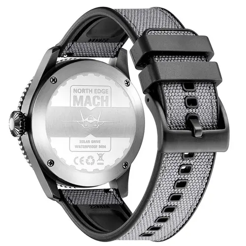 Imagen 2 del producto NORTH EDGE 2024 MACH Reloj de cuarzo con energía solar para hombre, resistente al agua hasta 50 M, relojes de pulsera deportivos de piloto para hombre, reloj luminoso ambiental