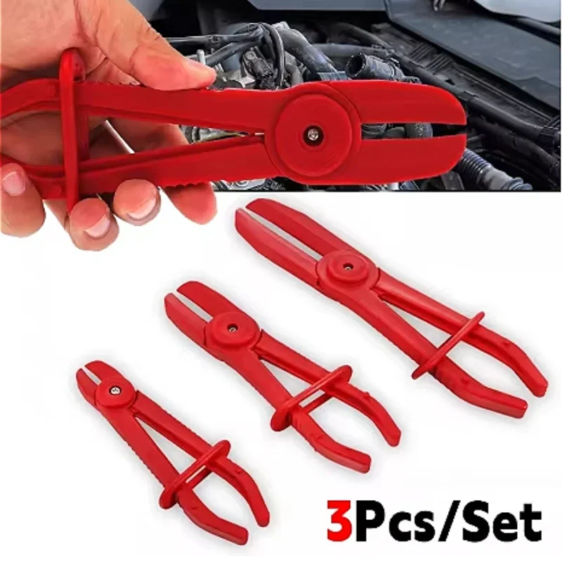 

3Pcs Set Hose Tube Clamp Pliers Tool Car Brake Fuel Water Line Clamp Oil Pipe Plier Hose Clamp Removal Tool Automobile Repairing