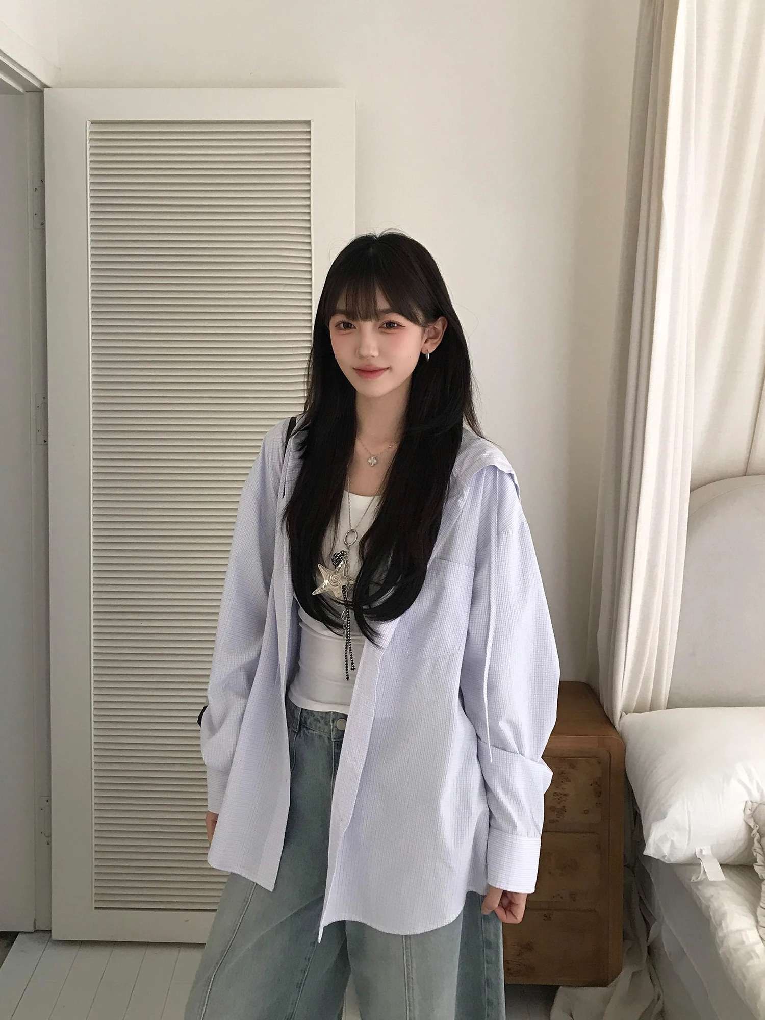 

ANDEARDI Корейская женская толстовка с капюшоном и длинными рукавами, свободного кроя, с пузырчатым узором, модная, универсальная, осенняя, Ciwalk