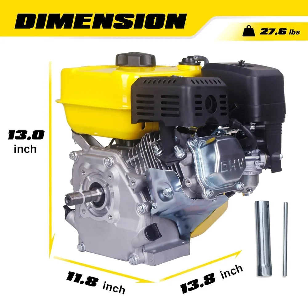 Aceup Energy 7HP 212cc Gas Engine Horizontal Shaft, 4 Stroke OHV Gas Motor, Shaft 3/4