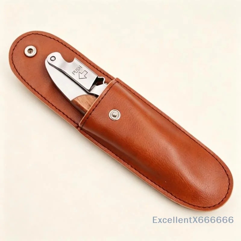 1Pcs Bottle Opener Leather Sheath Portable Snap Button Protective Cover Wear Resistant For Bottle Opener Outdoor Storage Carry