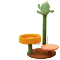 Secure sisal cat scratch board cat climbing frame style stable cute design pet toys sisal scratching post cactus cat tree tower