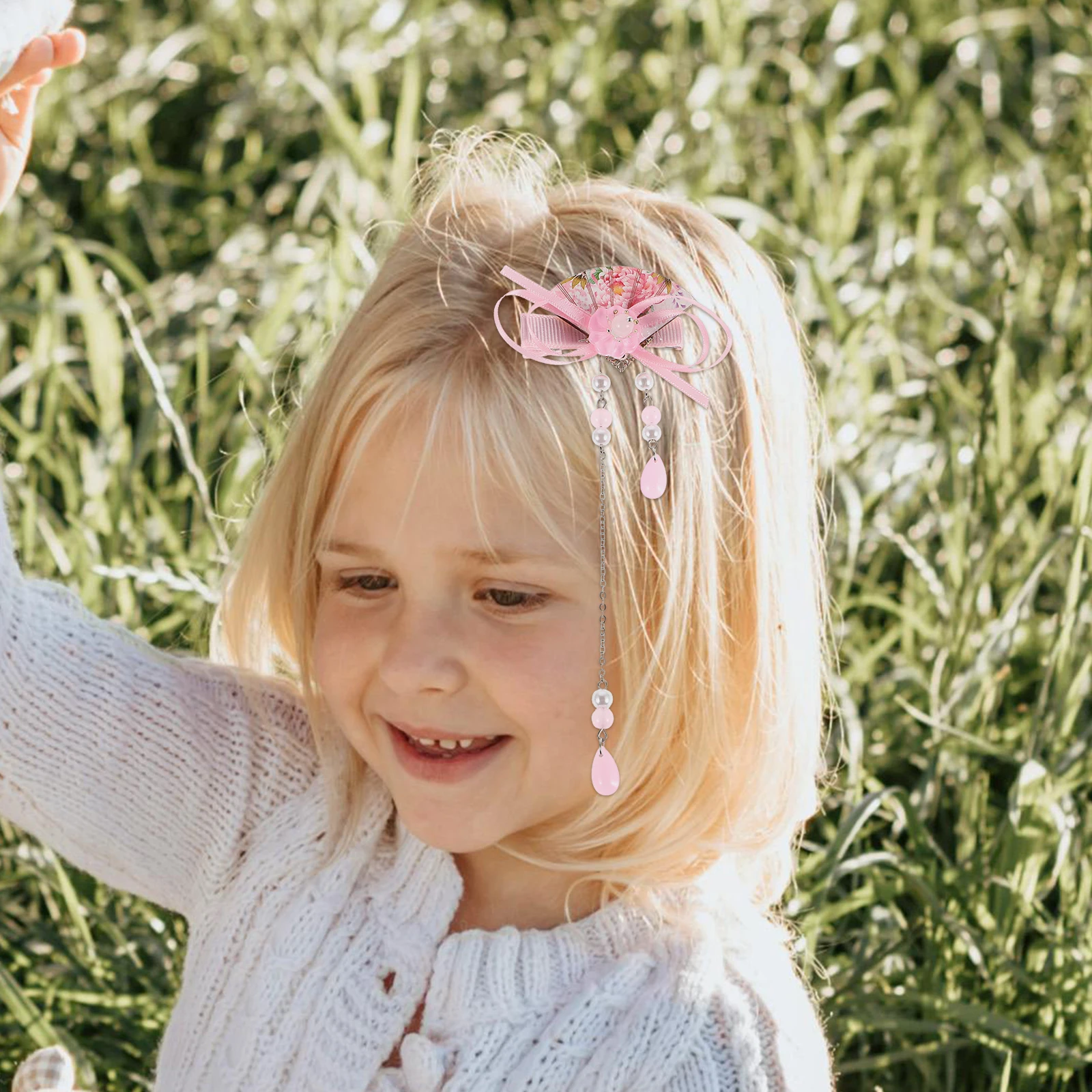 

1 Pair Chinese Style Hair Clips For Little Girls Elegant Tassel Hair Accessories Hanfu New Year Costume Headdress Cute Side Pins