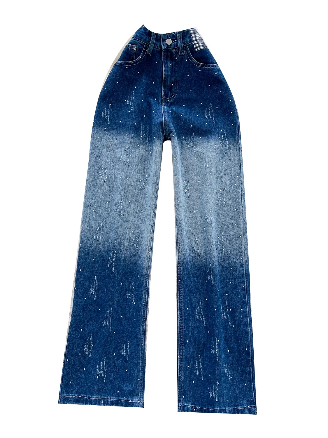 

Красивые цветные джинсовые джинсы, женские летние джинсы со стразами и высокой талией, тонкие прямые широкие брюки в стиле ретро, пикантные длинные брюки для девочек