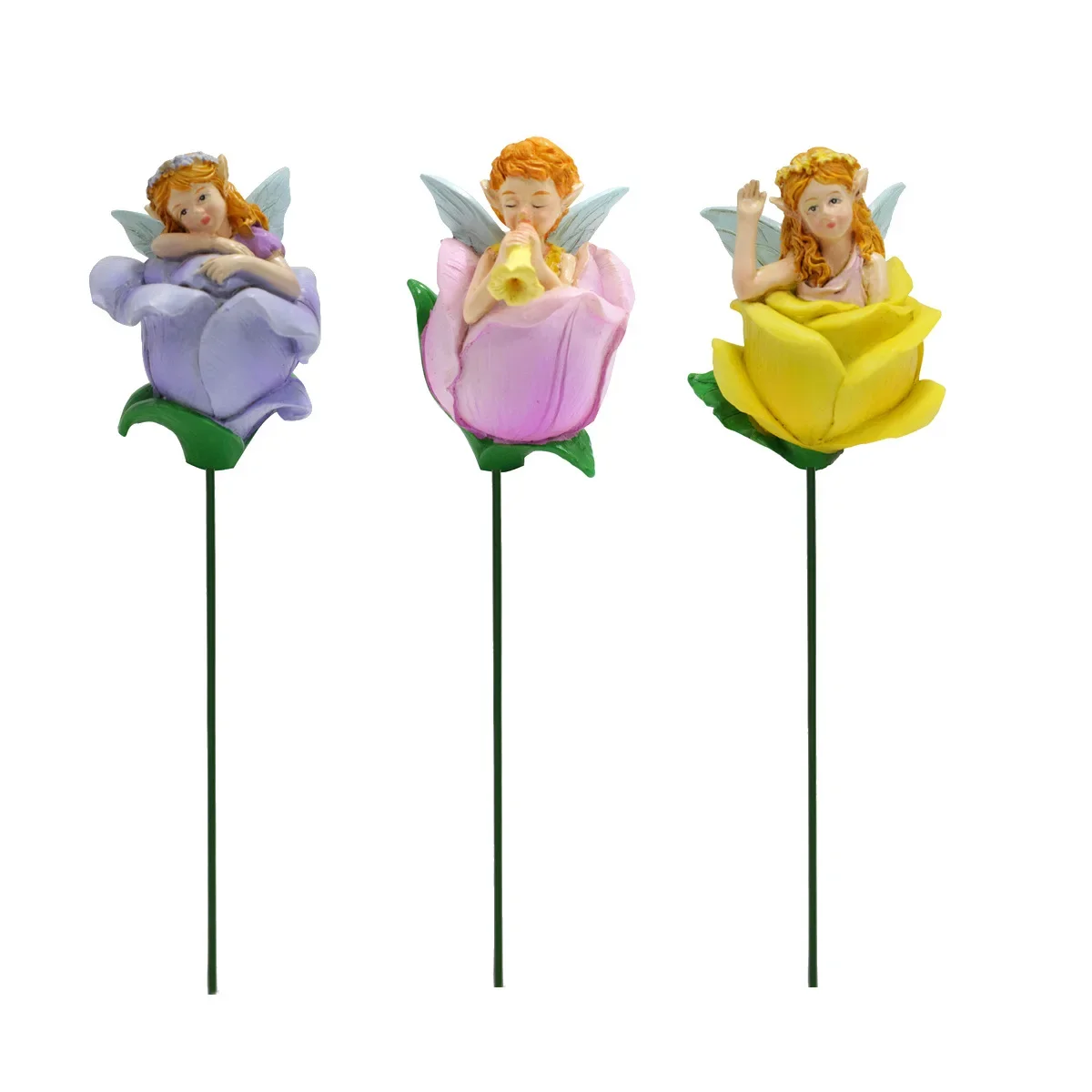 

Resin Flower Fairy Flower Ground Insertion Fairy Combination Garden Decoration Micro Landscape Outdoor Lawn Decoration