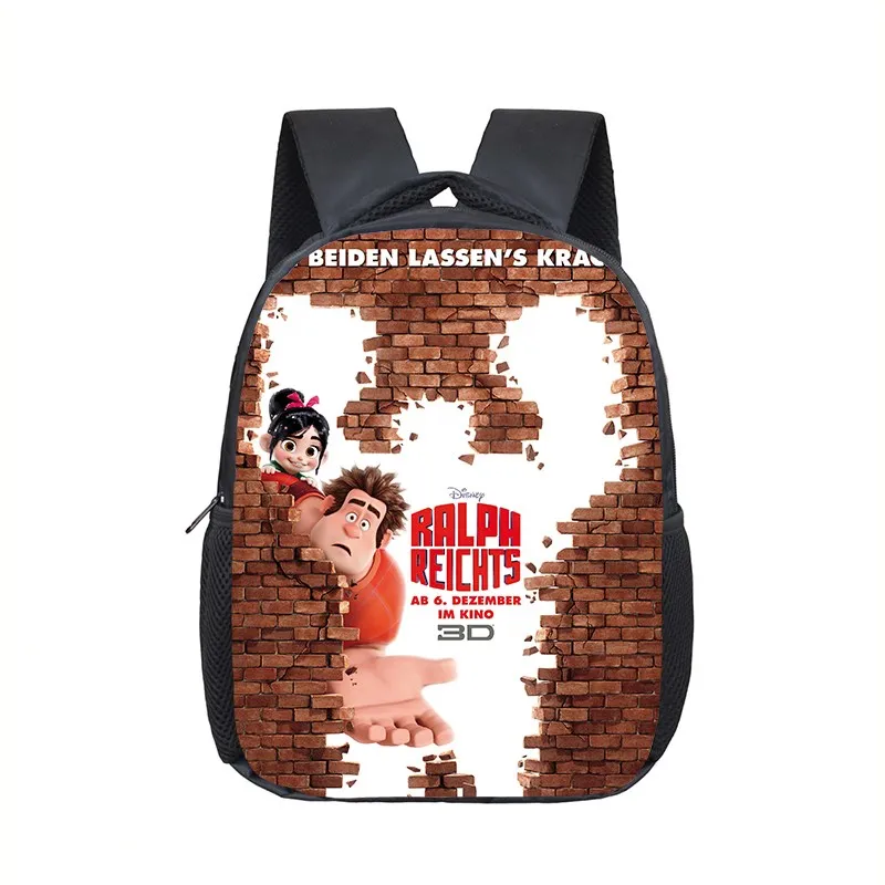 12 inch Hot Disney Wreck-It Ralph School Bags Kindergarten Children School Backpack Cartoon Girls Boys Backpacks Mochila Gift