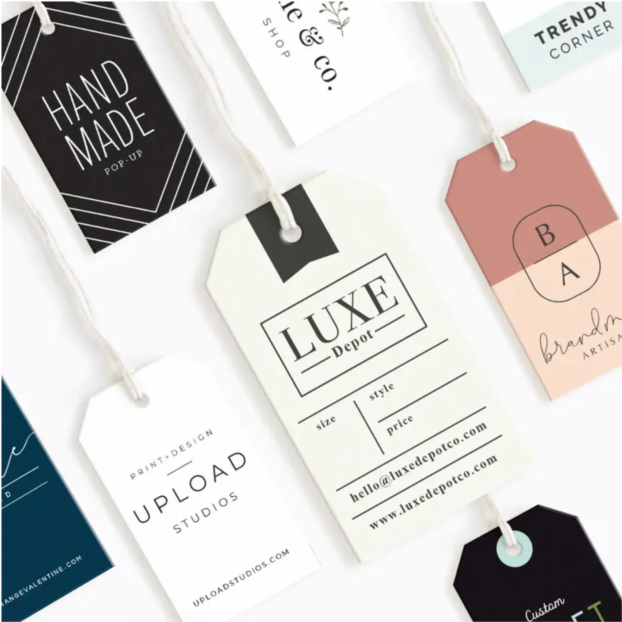 Custom Hang Tags Multiple Shapes and Sizes, for Clothing, DIY Handmade Items, Valentine's Gifts, Wedding Decorations, and More