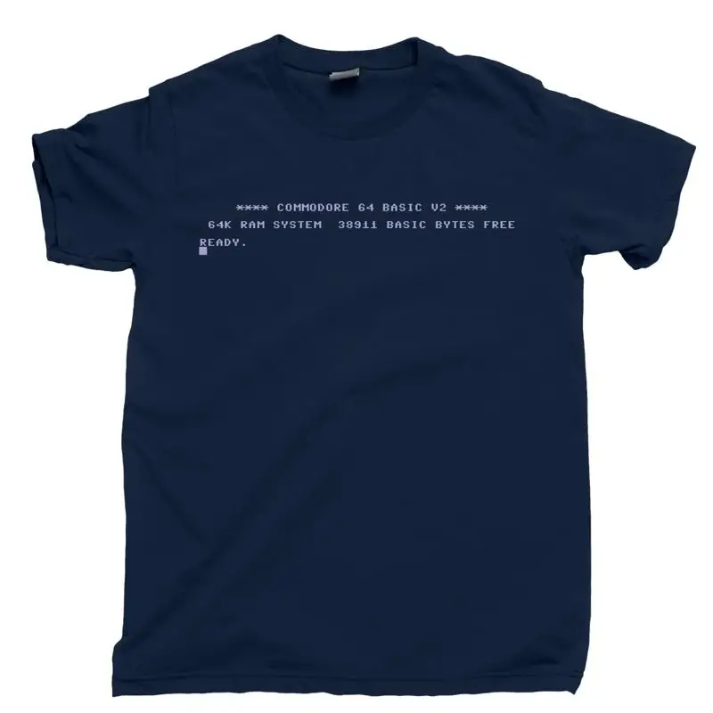 C64 Boot T Shirt Commodore 128 PET Vic 20 CBM 64 CPU Retro 8 bit Videogame