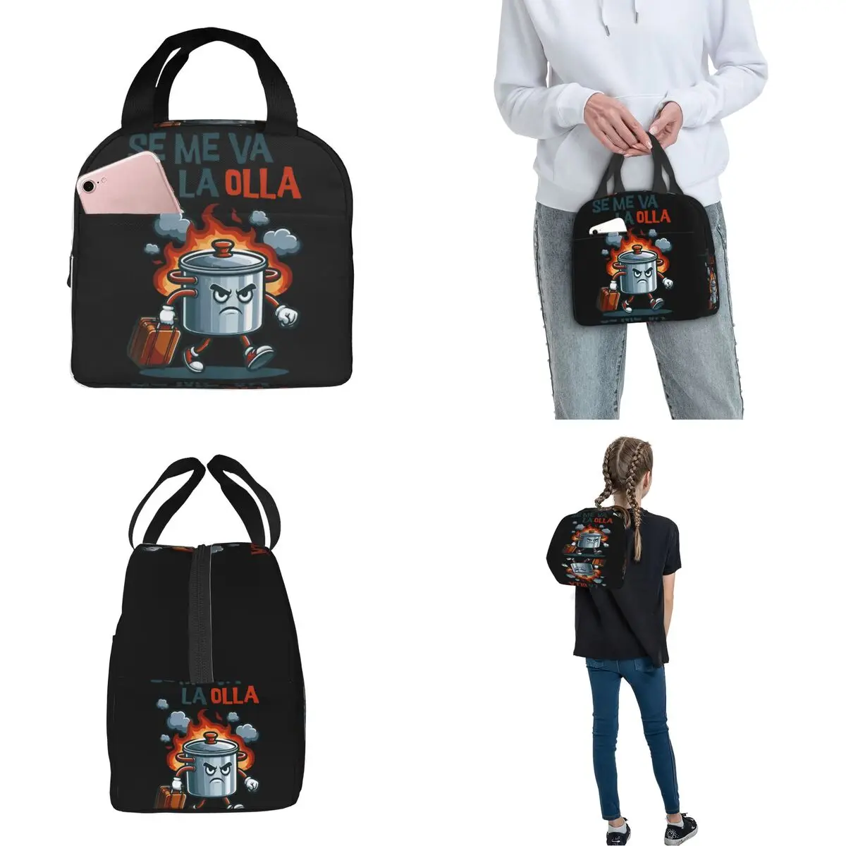 Se Me Va La Olla Merch Lunchboxen Draagbaar Geïsoleerd Canvas Koeler Grappige Spaanse Grappen Thermisch Koud Eten Picknick Lunchbox