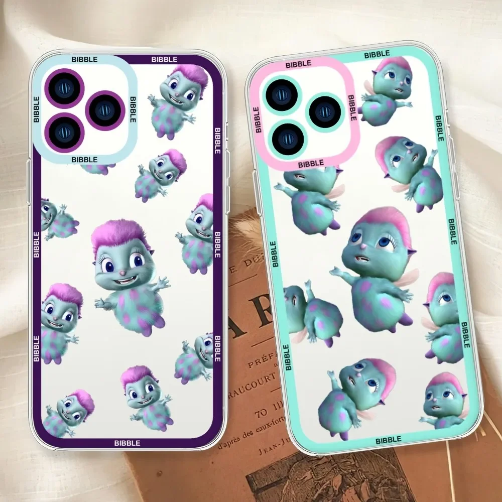 Cartoon Bibble Speakers Phone Case For iphone 11 12 13 14 Mini Pro Max Transparent Shell