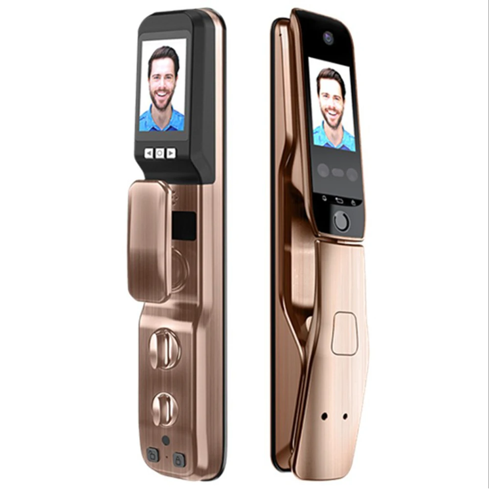 Automatic Face Recognition Lock With Cat's Eye Video Intelligent Fingerprint Lock Security Door Face Lock