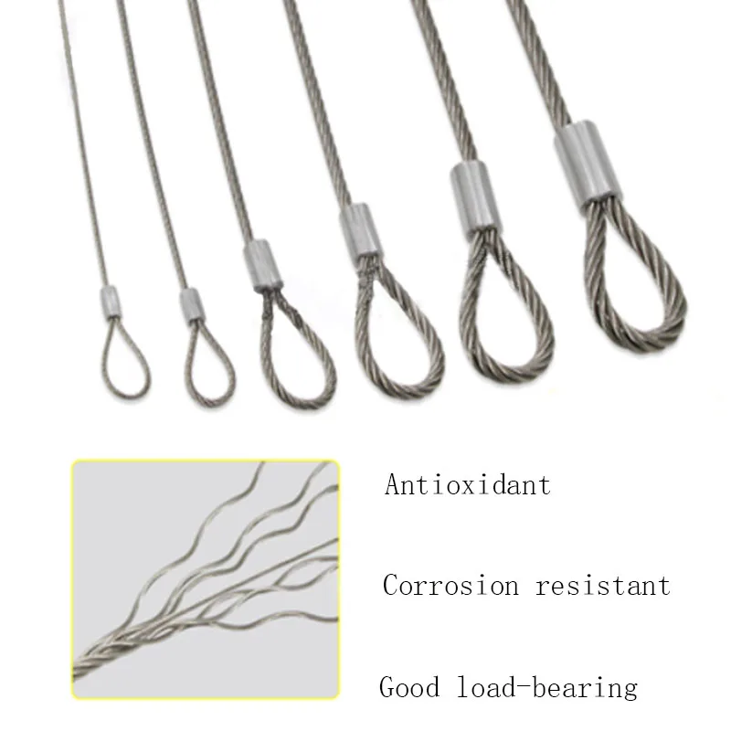 304 Stainless Steel Wire Rope The Two Ends Are Compacted With Aluminum Sleeves Stage Light Hanging Rope Hanging Lamp Safety Rope