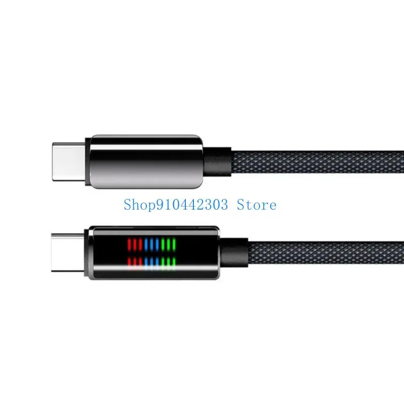 L4MD Zinklegierung abgeschirmt 240W PD Ladungskabel Line Double USB C Port Intelligente LED -Leistungsüberwachung geflochtene – Detail 9