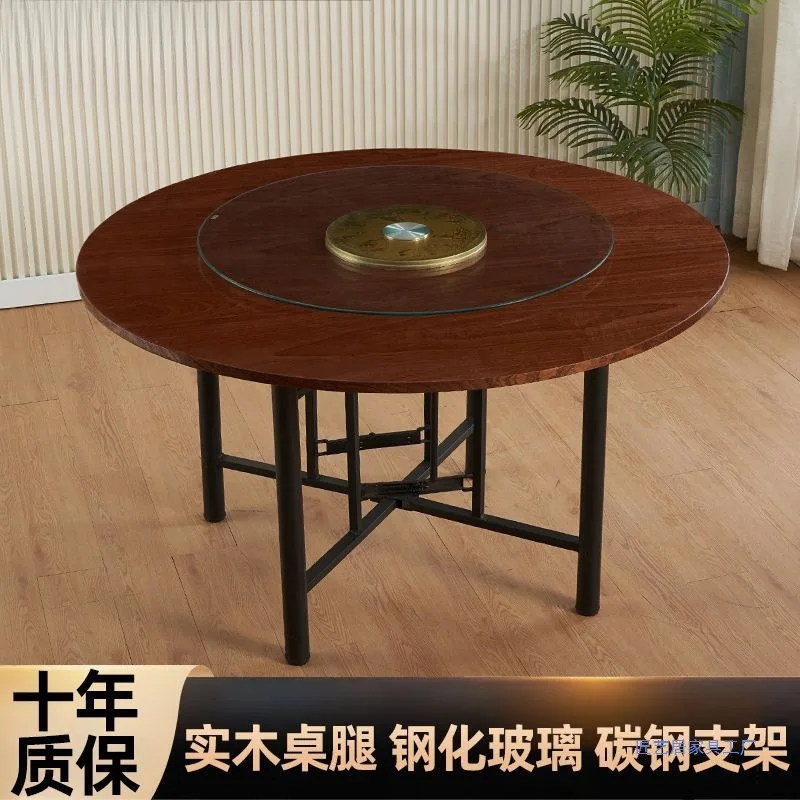 Chinese fir home hotel turntable foldable living room dining party dining table round table panel