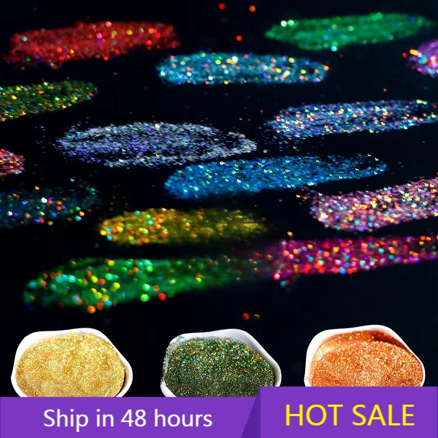 

YTYIN New Ultra Fine PET Polyester Glitter Powder Cosmetic Super Shiny Nail Art Nail Gel Polish Holographic Glitters