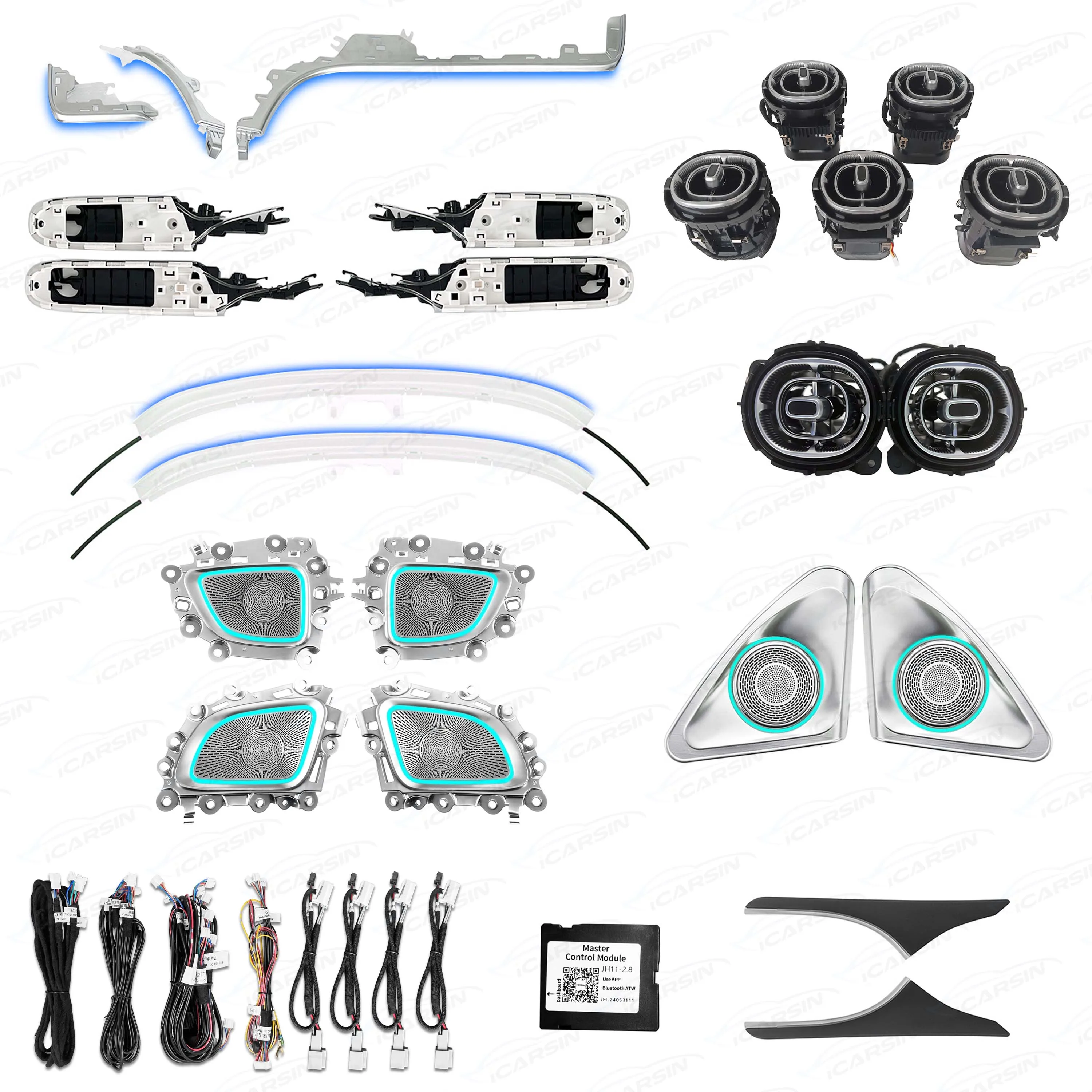 

Upgrade 64 Colors LED Car Interior Ambient Light For Mercedes Benz C-class W206 GLCX254 Atmosphere Strip Accessories
