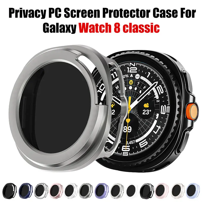 Nueva funda protectora de pantalla de PC de privacidad para Samsung Galaxy Watch 8Classic 46mm carcasa de vidrio templado para Galaxy Watch 8Classic