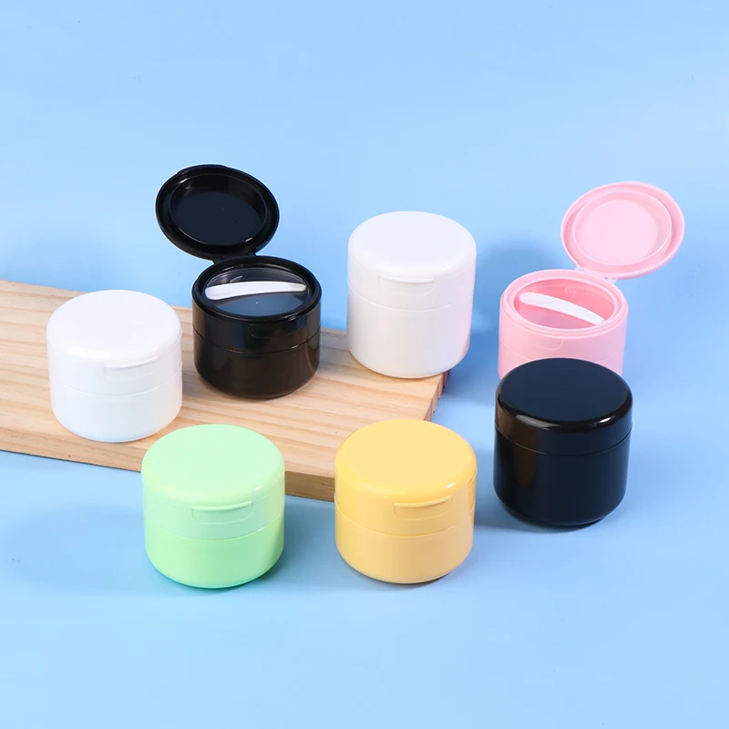 100/150g tampa flip com colher garrafas recarregáveis vazio pote de maquiagem pote de viagem creme facial loção recipiente de almofada de algodão cosmético