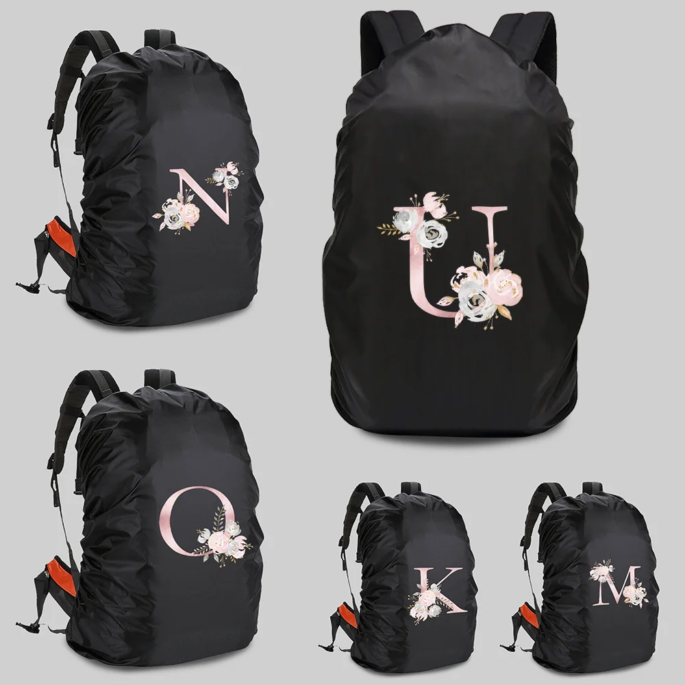

Backpack Rain Protective Cover Waterproof and Dustproof 20-70L Pink-flower Print Outdoor Climbing Travel Sport Bags Rain Cover