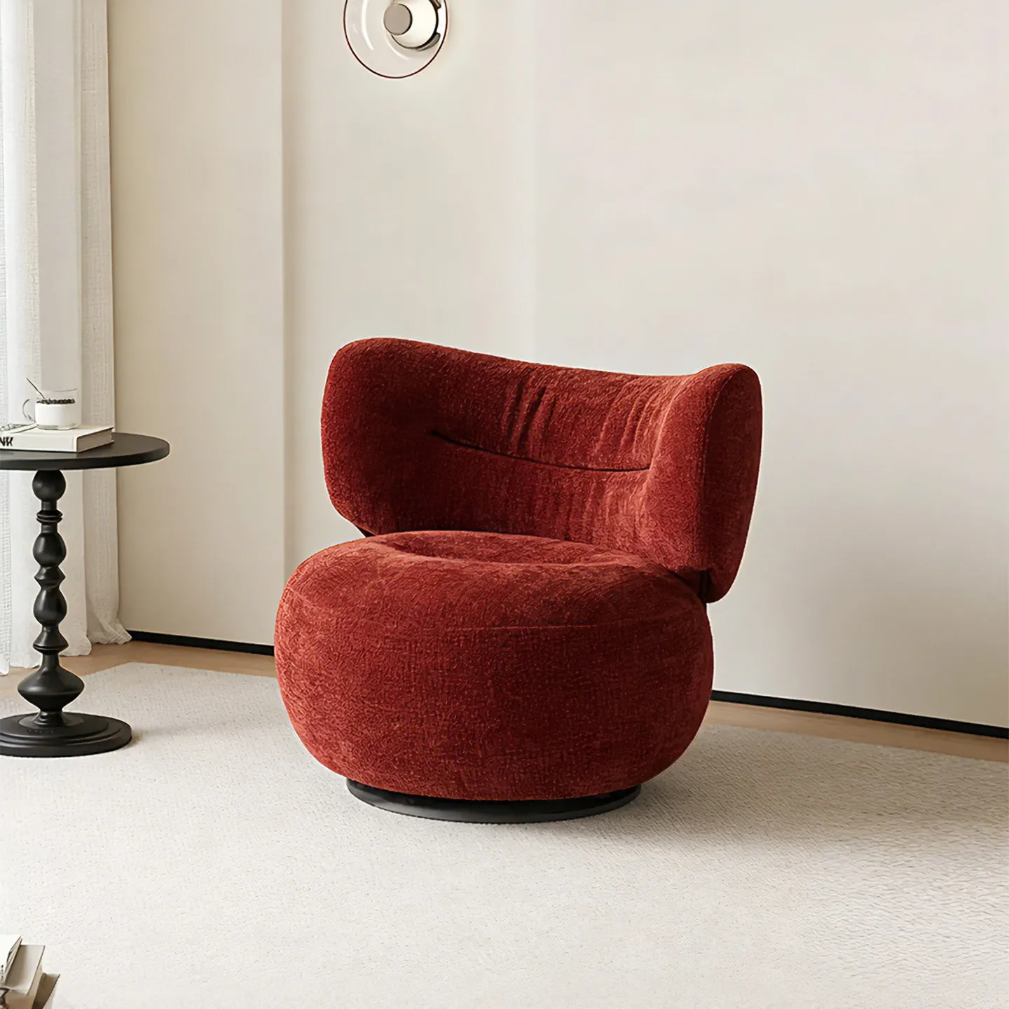Modern minimalist design Rotatable lounge chair Hotel lobby leisure area Armchair Accent chair Single sofa chair