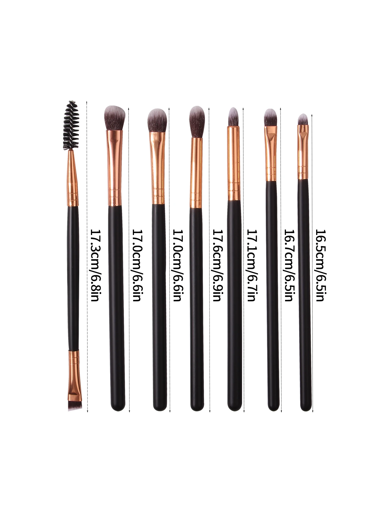 Set di pennelli per trucco occhi morbidi di alta qualità da 7 pezzi, pennello per ombretto, pennello per mascara, pennello per dettagli, pennello per eyeliner, strumenti per il trucco degli occhi