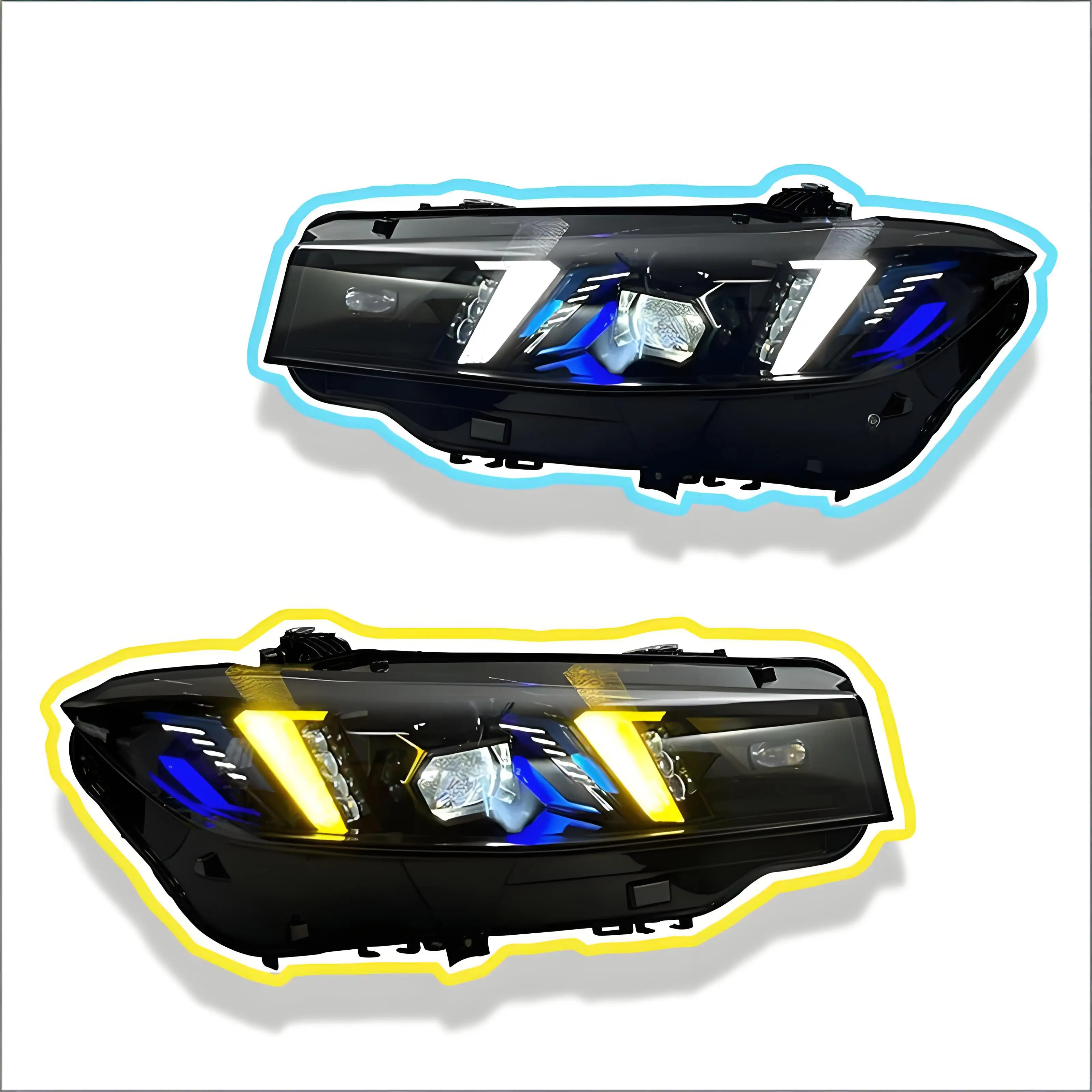 New JY 12V LED Car for  3 Series G20 Headlight G28 LCI 2023-2024 Unique Snake Eye Design Yellow White DRL CSL Style
