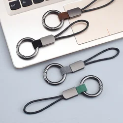 Llaveros de cuero genuino para hombres y mujeres, llavero de cordón Simple, soporte de llave de coche, cubierta de llavero automática, accesorios, regalos