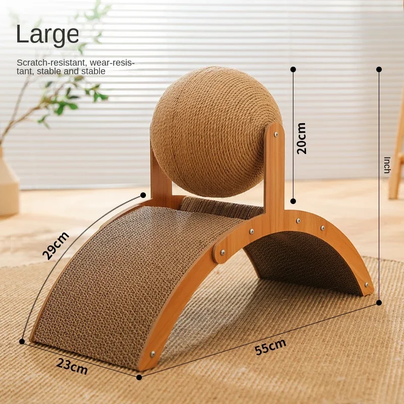 Cat Scratching Board Cat Toy Wooden Cats Grasping Ball Grinding Claw Hand Wrapped Sword Hemp Rope Climbing Frame Pet Supplies