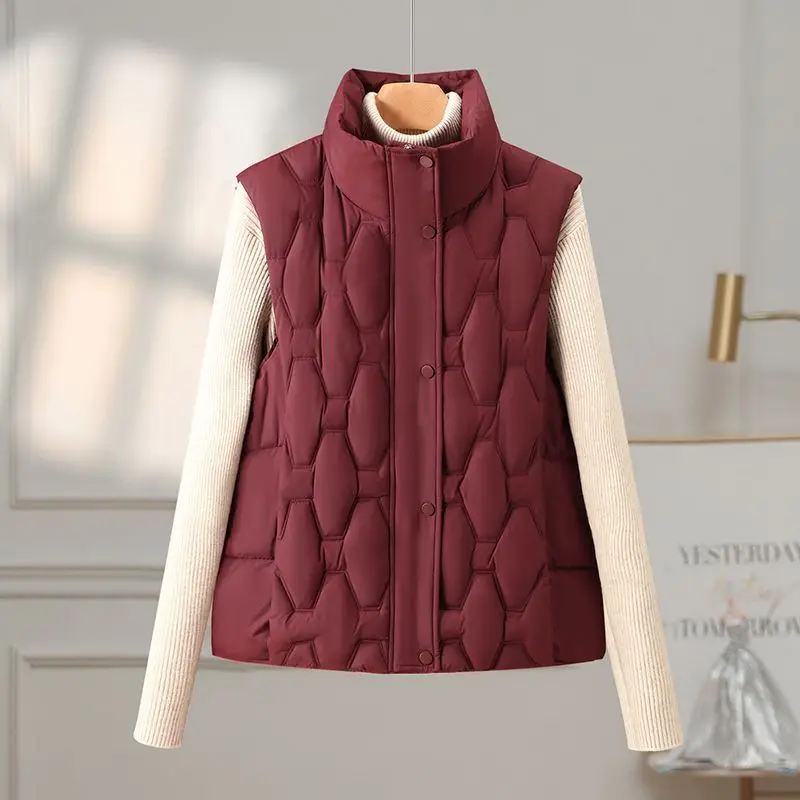 

Women's Cotton Vest 2025 Autumn Winter Fashion Loose Temperament Female Cotton Waistcoat Elegant Thicken Ladies Short Jacket
