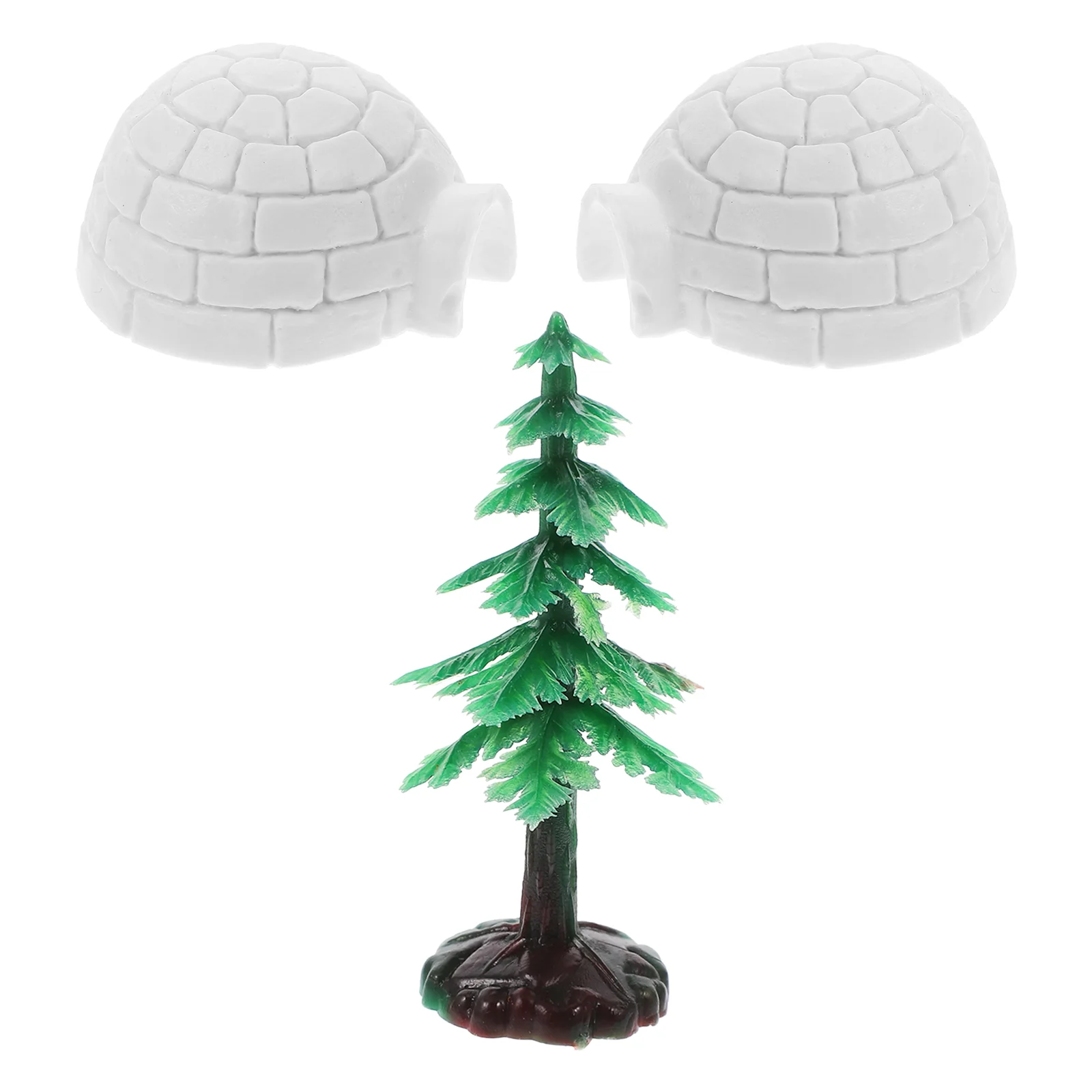 Christmas Tree Sand Table Landscaping Tabletop Pine Ornaments Mini Toys Trees Props Artificial Xmas Standing Ice House