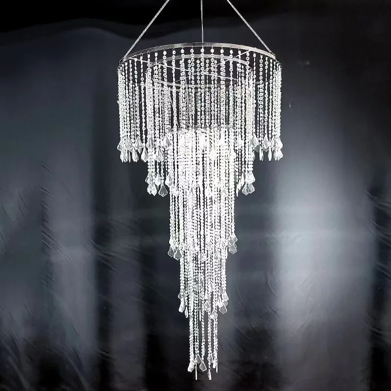 

Modern Acrylic Outdoor Chandelier Weddings Venue Hanging Chandlier Decors Supplies Event