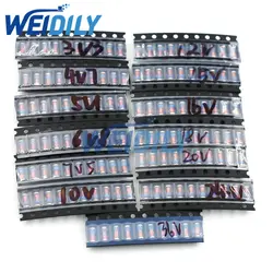 130 Stuks Ll41 Smd Zener Diode Kit 1W 3V 3-36V 13 Soorten Elk 10 Stuks Zm4728a-Zm4753a Smd Diode Set 3.3V-36V Nieuw