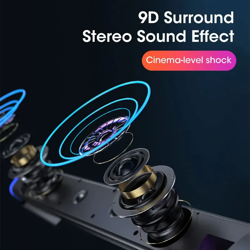 4D الكمبيوتر المتكلم بار ستيريو الصوت مضخم صوت سمّاعات بلوتوث لماك بوك كمبيوتر محمول دفتر الكمبيوتر مشغل موسيقى السلكية مكبر الصوت