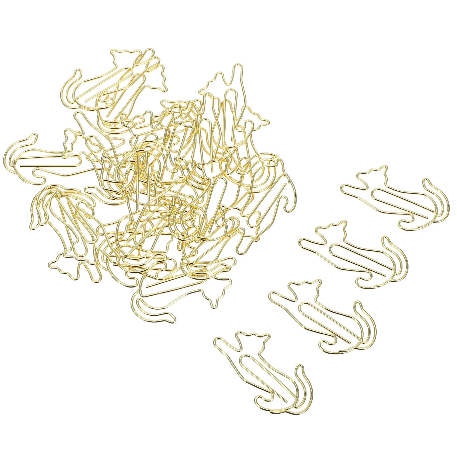 25pcs Animal Shaped Paper Clips Golden Metal Decorative Office Supplies Bookmark Stationery For Cards Files Notes Photo Holders