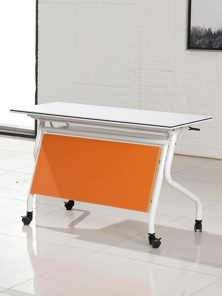 Folding conference training table and chair combination can be spliced, and multifunctional training institution student desks