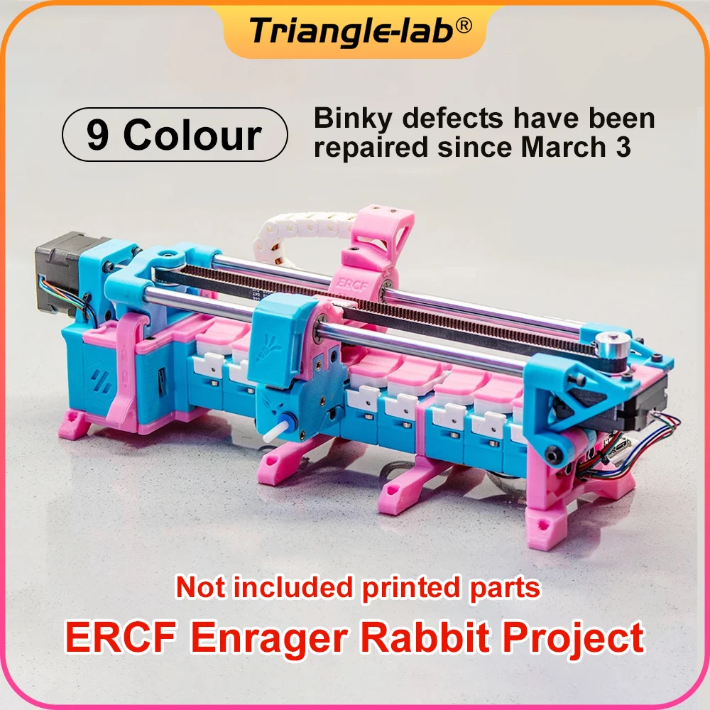 CTrianglelab-Kit de impresora 3D Trident Mmu Enrager, alimentador de zanahoria de conejo, Ercf, Ercp, BrdV1.1 fácil, Multi Material, 9 colores, 6