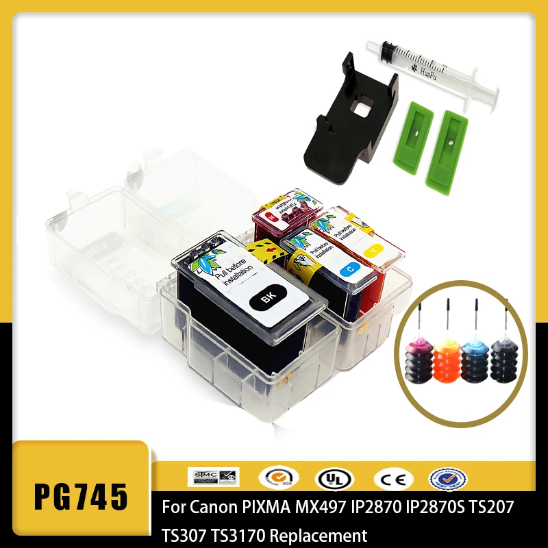 Vilaxh 745XL 746XL PG745 CL746 for canon Smart Cartridge Refill kit for Pixma MG2470 MG2570 MG2970 IP2870 IP2872 Printer