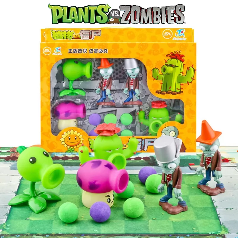 New Plants vs. Zombies Peashooter Chomper Winter Melon Conehead Zombie Toy set 6 Styles Game Figures Hard plastic Model Boy Gift
