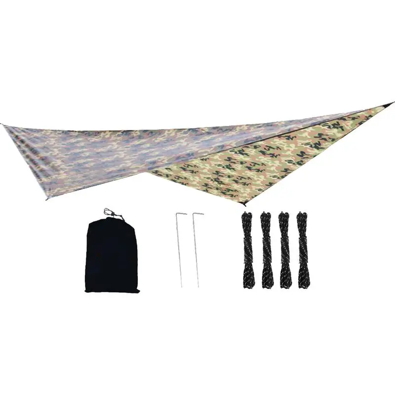 Outdoor Canopy For Patio Sun Shade Outside Canopy Rhombic Portable Canopy Waterproof Sun Shelter With Ropes & Ground Nails For