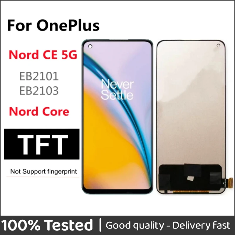 Black 6.43inch TFT For OnePlus Nord CE 5G EB2101 EB2103 Nord Core 5G LCD Display Touch Screen Digitizer Assembly