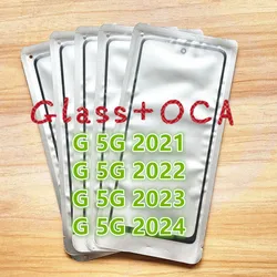 5Pcs For Motorola Moto G 5G 2022 2023 2024 Touch Screen Front and outer glass lens replacement