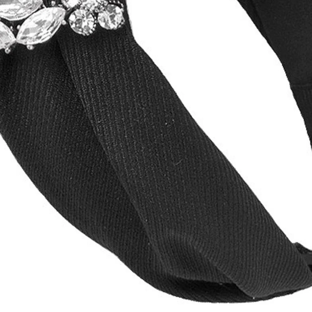 

1Pc Elegant Rhinestone Hair Hoop Wide Cloth Headband For Women Girls Stylish Accessories